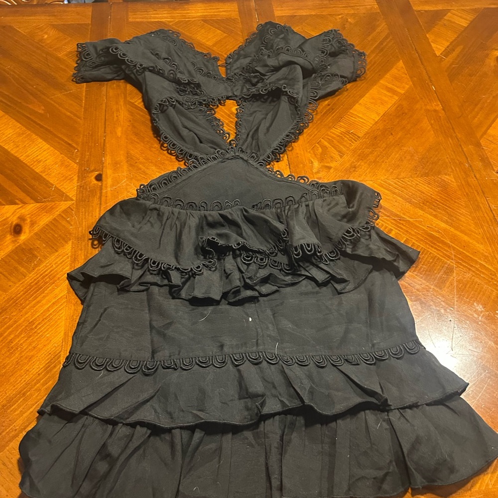 Asos design petite Black Ruffled Dress